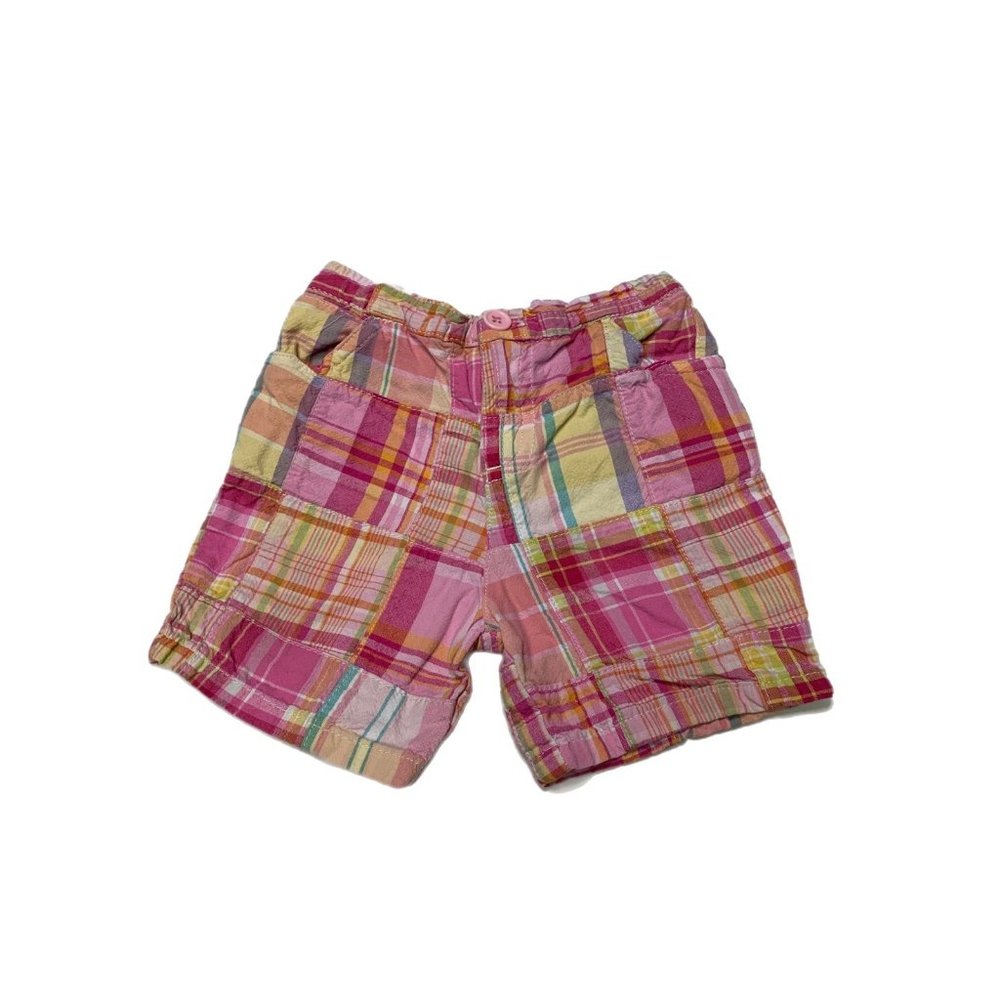 Arizona Girls Pink Yellow Plaid Shorts 18M